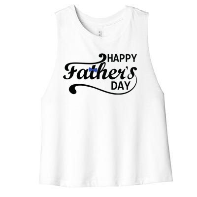 Happy Fathers Day Cute Dad Gift Women's Racerback Cropped Tank