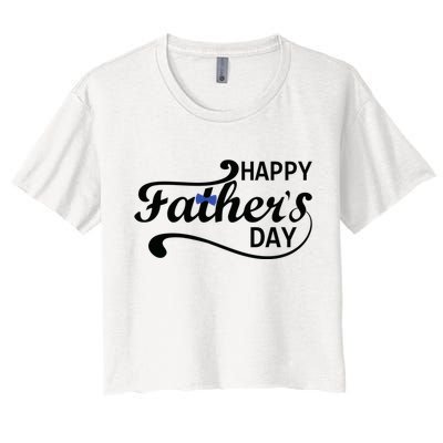 Happy Fathers Day Cute Dad Gift Women's Crop Top Tee