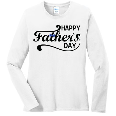 Happy Fathers Day Cute Dad Gift Ladies Long Sleeve Shirt