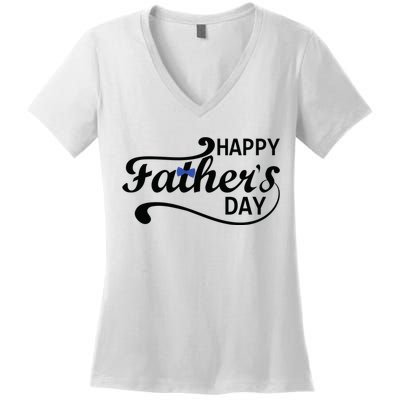 Happy Fathers Day Cute Dad Gift Women's V-Neck T-Shirt