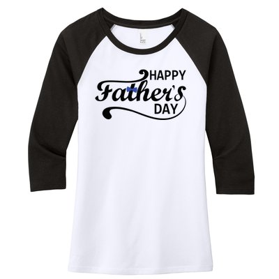 Happy Fathers Day Cute Dad Gift Women's Tri-Blend 3/4-Sleeve Raglan Shirt