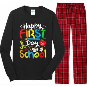 Happy First Day Of School Teachers Students Back To School Long Sleeve Pajama Set