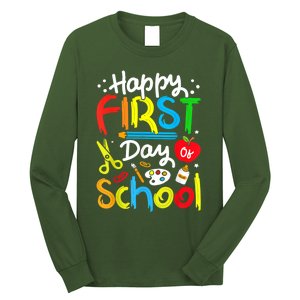 Happy First Day Of School Teachers Students Back To School Long Sleeve Shirt