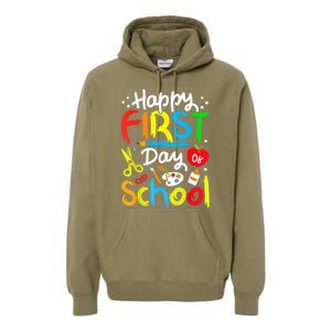 Happy First Day Of School Teachers Students Back To School Premium Hoodie