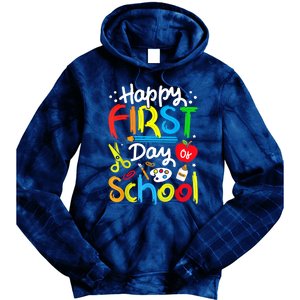 Happy First Day Of School Teachers Students Back To School Tie Dye Hoodie