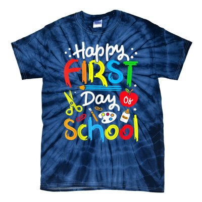 Happy First Day Of School Teachers Students Back To School Tie-Dye T-Shirt