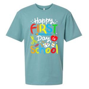 Happy First Day Of School Teachers Students Back To School Sueded Cloud Jersey T-Shirt