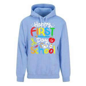 Happy First Day Of School Teachers Students Back To School Unisex Surf Hoodie