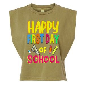 Happy First Day Of School Back To School Student Teacher Garment-Dyed Women's Muscle Tee