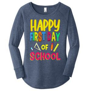 Happy First Day Of School Back To School Student Teacher Women's Perfect Tri Tunic Long Sleeve Shirt