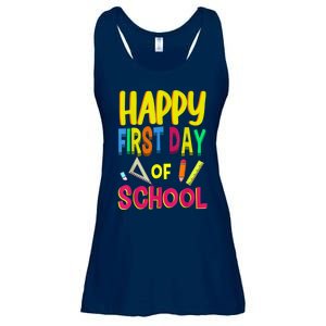 Happy First Day Of School Back To School Student Teacher Ladies Essential Flowy Tank