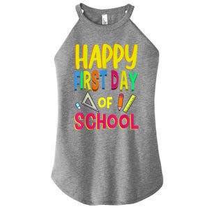 Happy First Day Of School Back To School Student Teacher Women's Perfect Tri Rocker Tank