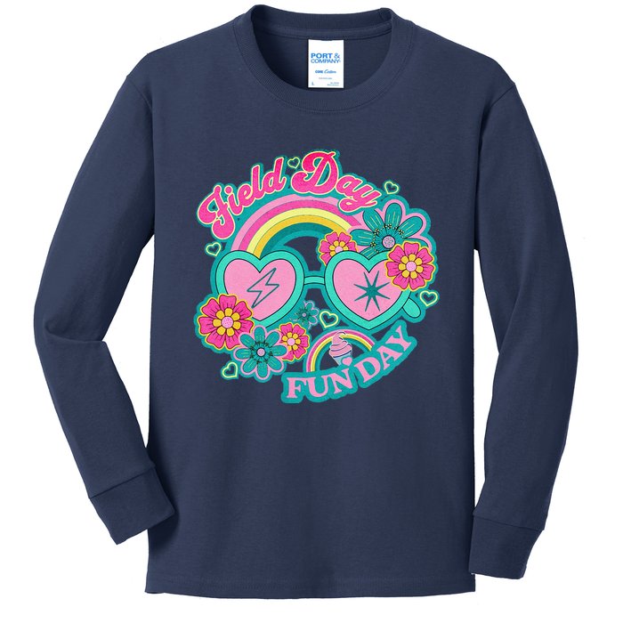 Hippie Field Day Fun Day For Teachers Field Day 2024 Kids Long Sleeve Shirt