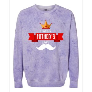 Happy Father's Day Crown Mustache Colorblast Crewneck Sweatshirt