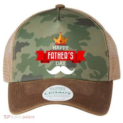 Happy Father's Day Crown Mustache Legacy Tie Dye Trucker Hat