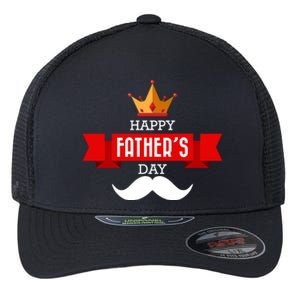 Happy Father's Day Crown Mustache Flexfit Unipanel Trucker Cap