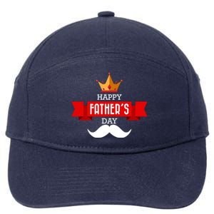 Happy Father's Day Crown Mustache 7-Panel Snapback Hat