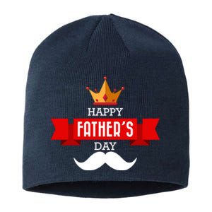 Happy Father's Day Crown Mustache Sustainable Beanie