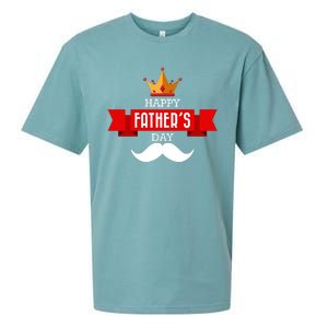 Happy Father's Day Crown Mustache Sueded Cloud Jersey T-Shirt