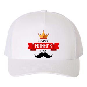 Happy Father's Day Crown Mustache Yupoong Adult 5-Panel Trucker Hat