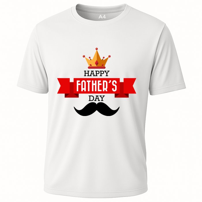 Happy Father's Day Crown Mustache Cooling Performance Crew T-Shirt