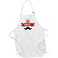 Happy Father's Day Crown Mustache Full-Length Apron With Pockets