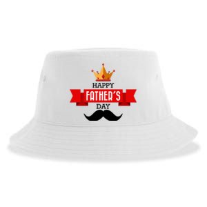 Happy Father's Day Crown Mustache Sustainable Bucket Hat