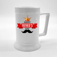 Happy Father's Day Crown Mustache Beer Stein