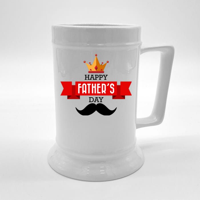 Happy Father's Day Crown Mustache Beer Stein