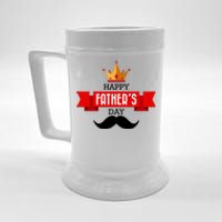 Happy Father's Day Crown Mustache Beer Stein