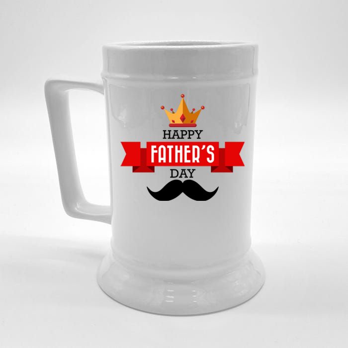 Happy Father's Day Crown Mustache Beer Stein