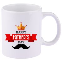 Happy Father's Day Crown Mustache 11oz C Handle Ceramic Mug
