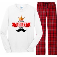 Happy Father's Day Crown Mustache Long Sleeve Pajama Set