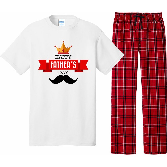 Happy Father's Day Crown Mustache Pajama Set