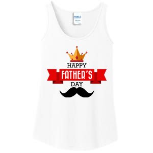 Happy Father's Day Crown Mustache Ladies Essential Tank