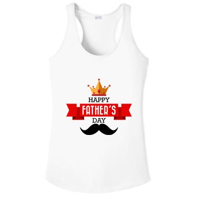 Happy Father's Day Crown Mustache Ladies PosiCharge Competitor Racerback Tank