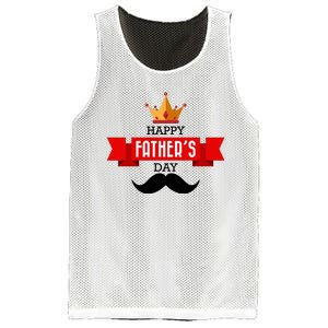 Happy Father's Day Crown Mustache Mesh Reversible Basketball Jersey Tank