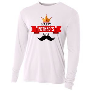 Happy Father's Day Crown Mustache Cooling Performance Long Sleeve Crew