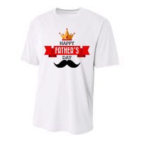 Happy Father's Day Crown Mustache Performance Sprint T-Shirt