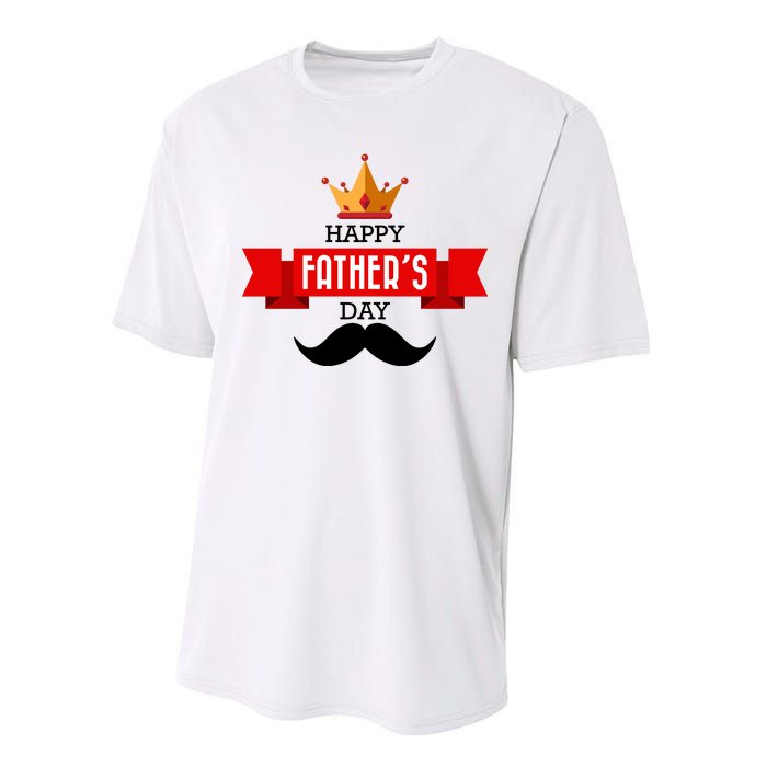 Happy Father's Day Crown Mustache Performance Sprint T-Shirt