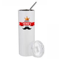 Happy Father's Day Crown Mustache Stainless Steel Tumbler