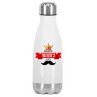 Happy Father's Day Crown Mustache Stainless Steel Insulated Water Bottle