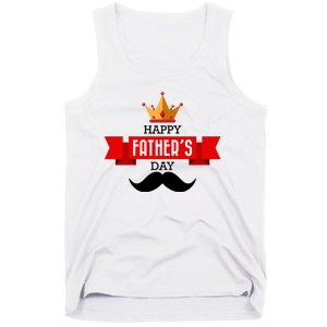 Happy Father's Day Crown Mustache Tank Top