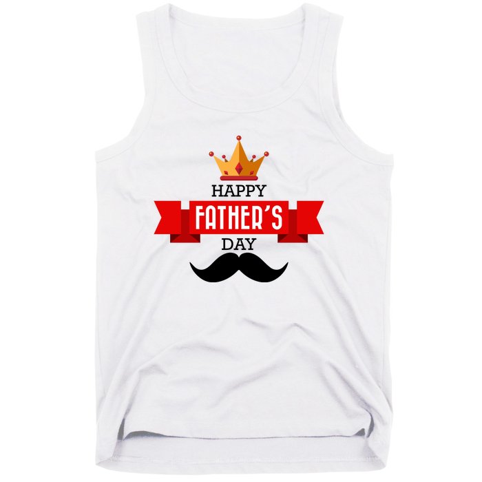 Happy Father's Day Crown Mustache Tank Top