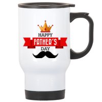 Happy Father's Day Crown Mustache Stainless Steel Travel Mug