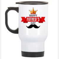 Happy Father's Day Crown Mustache Stainless Steel Travel Mug