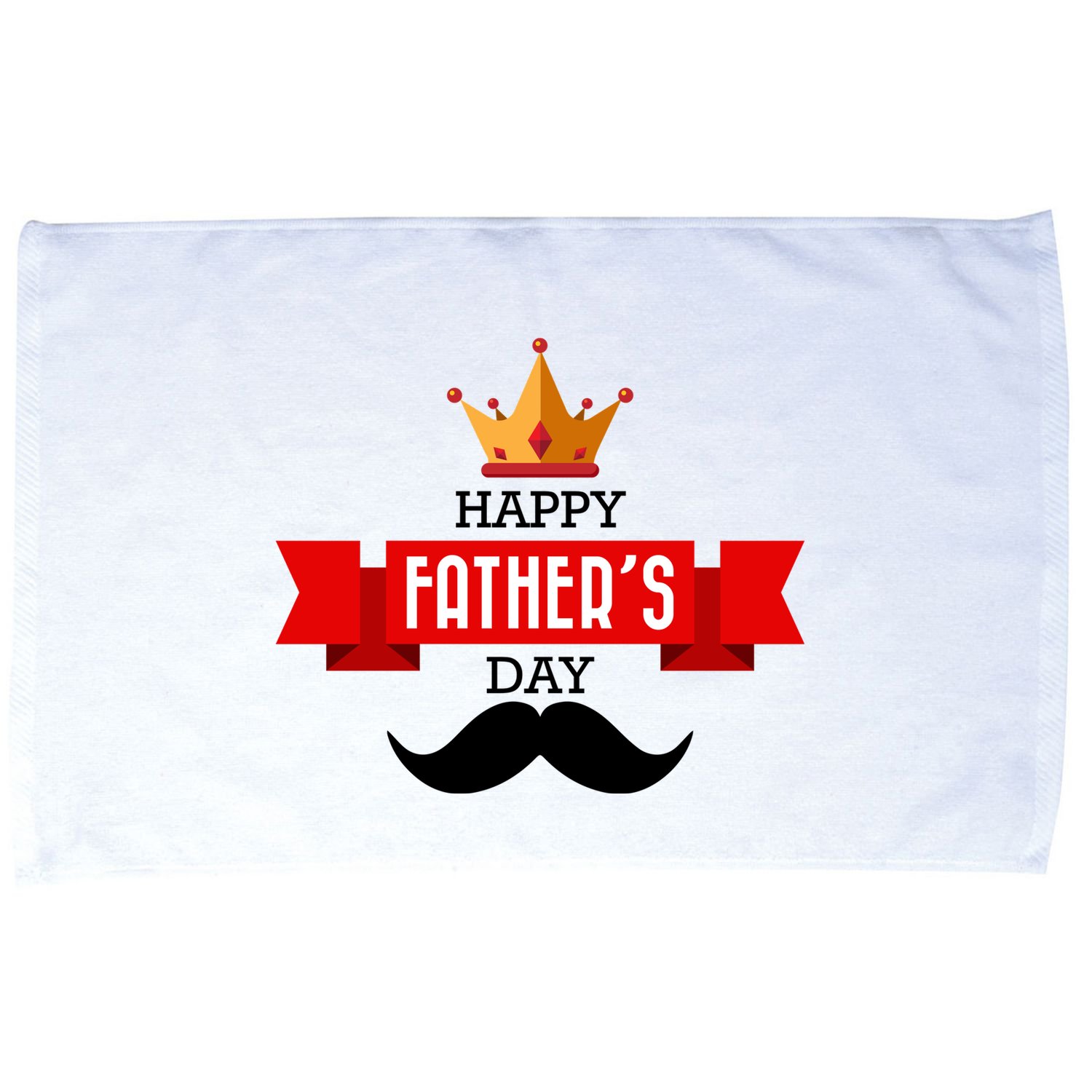 Happy Father's Day Crown Mustache Microfiber Hand Towel