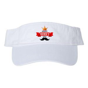 Happy Father's Day Crown Mustache Valucap Bio-Washed Visor