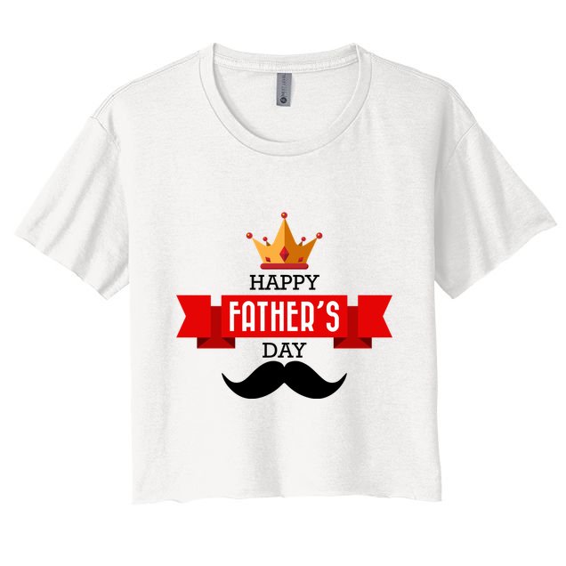 Happy Father's Day Crown Mustache Crop Top