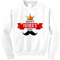 Happy Father's Day Crown Mustache Kids Sweatshirt